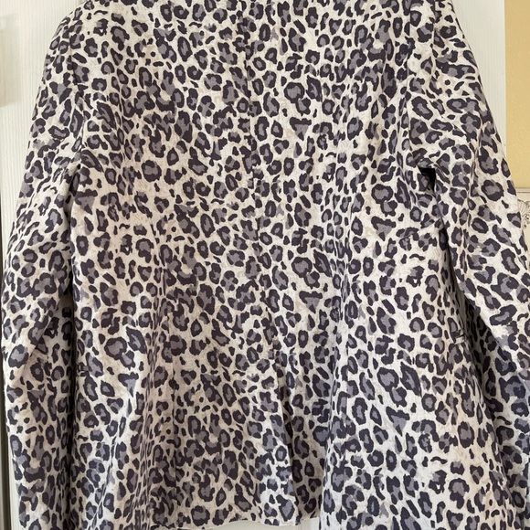 Rachael Zoe linen Blend Cream & Grey Leopard Print Blazer Size M - Picture 6 of 7